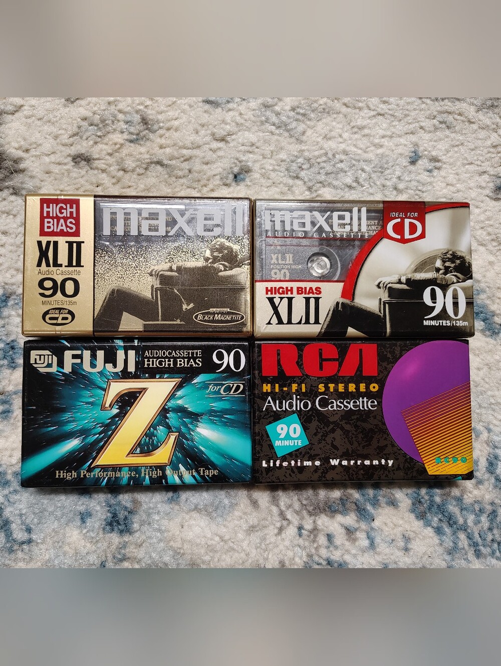 Set Of 4 NEW SEALED Cassette Tapes 3 Type 2 1 Type 1 Bias Tape Maxell Fuji RCA